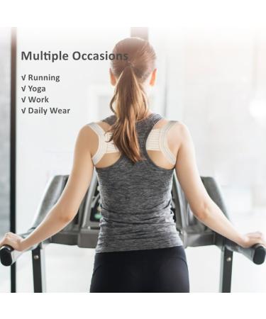 WEEOATAR Posture Corrector for Adults & Kids - Adjustable Upper Back Brace Highly Elastic Posture Trainer Easy to Use - Beige (Large - Buy Online on GoSupps.com