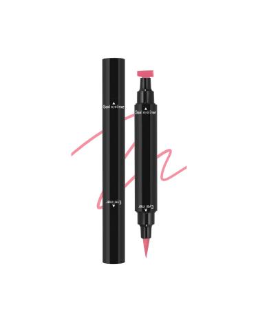 AmourGlint 2in1 eyeliner stamp & kajal pen doublesided eyeliner with waterproof mascara formula perfect cateye look with leftright stamping dirtresistant application pink 35 g Pink 35 g 1er Pack