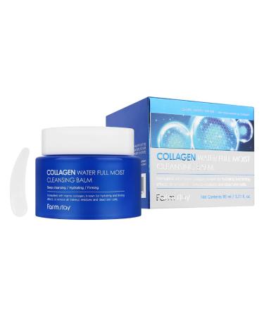 FARMSTAY Collagen Water Cleansing Balm 95ml | Hydrating Korean Skin Care Makeup Remover | Balm to Oil for Double Cleanse & Firming - Buy Online on GoSupps.com