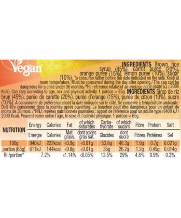 Mulebar - Sport Energy Compote - Orange - Carrot - Lemon - 65g - Vegan - Gluten Free - Made in France - Buy Online on GoSupps.com