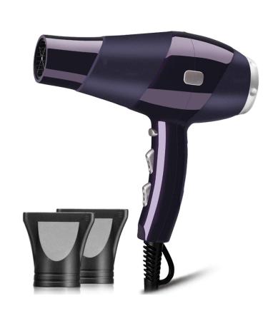 Salon Blow Dryer Professional Hair Styling Ultra 2000W Hair Dryer with 2 Concentrator Nozzle 3 Heat 2 Speed Settings Cool Shot 2.8 Metre Power Cable Constant Temperature Hair Care Anti Radiation small