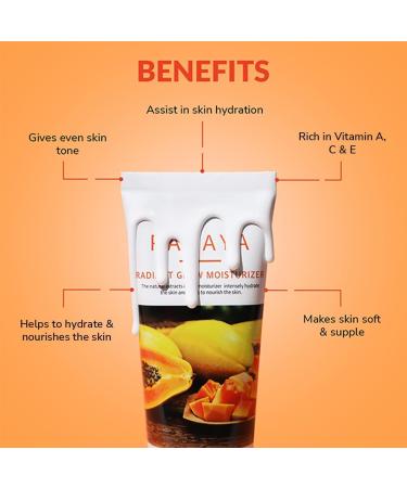 MB Papaya Radiant Glow Moisturizer 80ml | SLS & Paraben Free | Dewy Finish for All Skin Types | Made in Korea | Soft & Supple Skin - Buy Online on GoSupps.com