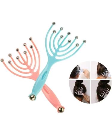 TGDiQiu Portable Hand Held Head Massager for Stress Relief - 2-Pack Blue and Pink - Buy Online on GoSupps.com