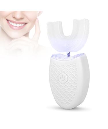 Yuyte U-shaped toothbrush electric 360 automatic toothbrush ultrasound and shaped toothbrush for tooth whereabouts USB charging and LED light waterproof 1 piece (1 Pack)