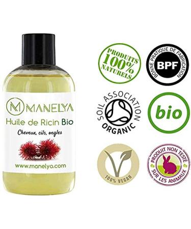 Manelya Organic Extra Virgin Castor Oil 500ml Certified for Hair Eyelashes Nails & Beard Care International Shipping - Buy Online on GoSupps.com
