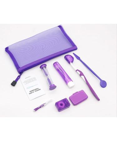 Portable Dental Travel Set - 8-Piece Custom Oral Care Kit for Hygiene & Orthodontics (Blue - Buy Online on GoSupps.com