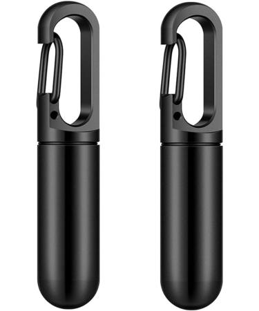 Portable Waterproof Pill Holder Keychain Black Travel Pill Organizer for Purse & Pocket - Buy Online on GoSupps.com