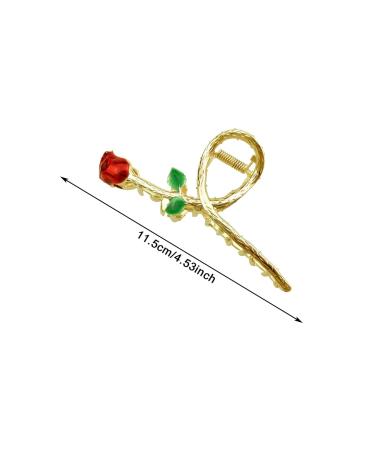 2 Pack Rose Flower Metal Hair Claw Clips - Pearl Hair Jaw Clips for Women and Girls - Buy Online on GoSupps.com