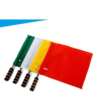 SEWACC Referee Flag Set - 4pcs Hand Flags for Soccer Volleyball Football Track - Stainless Steel Pole - Red - Buy Online on GoSupps.com