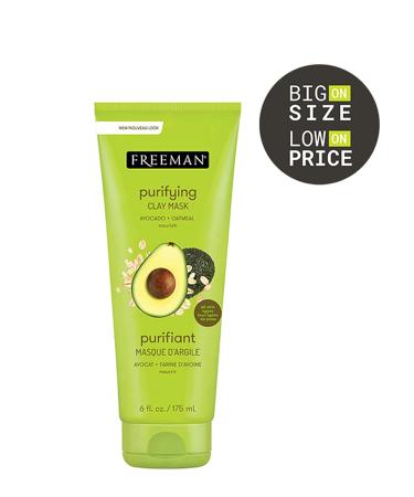 Freeman Avocado & Oatmeal Clay Face Mask 6 oz - Hydrating Facial Masque (Pack of 1) - Buy Online on GoSupps.com
