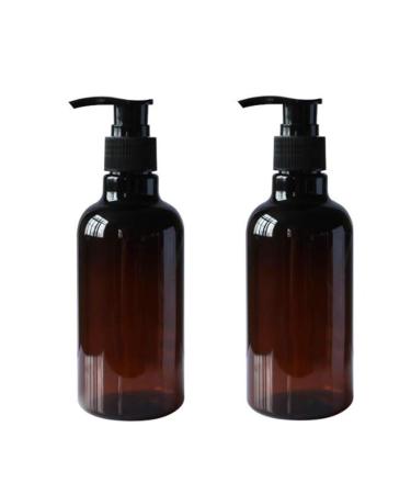 2 x 250 ml of amber-colored PET bottles with black lottery dispenser refillable donor container for make-up cosmetics bathroom shower toilet items fluid container exhaustive