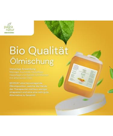 Buy Seveda Organic Massage Oil - Pagra Natur 5L Canister | Premium Oil Blend for Relaxation & Wellness - International Shipping Available - Buy Online on GoSupps.com