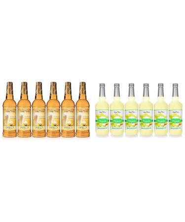 Jordan's Skinny Syrups Vanilla Syrup (750ml Sugar-Free Zero Calorie Keto Friendly) & Margarita Mix (946.35ml Sugar-Free Low Calorie Keto Friendly) - Guilt-Free Syrup & Mixer Combo for Drinks