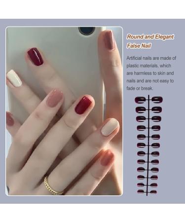 dijiusidy Nail Set Glossy French Style Scratch Resistant Press-on Fingernails Strong Viscosity Adjustable Solid Manicure Stickers Type 3 - Buy Online on GoSupps.com