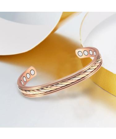 ENERCOPPEX 3500 Gauss Magnetic Hardship Bracelet for Men & Women - 99.99% Pure Copper Classic Indian Hand-Woven Craft 8 Powerful Magnets - Buy Online on GoSupps.com