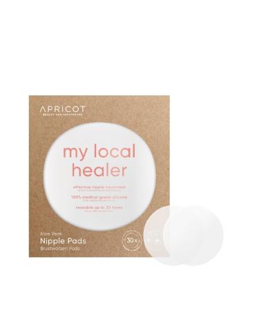 APRICOT Nipple Pads with Organic Aloe Vera for Effective Nipple Treatment I Breast Gel Pads for Aching and Sore Nipples While Breastfeeding I 2 Reusable Nursing Pads Silicone with Aloe Vera