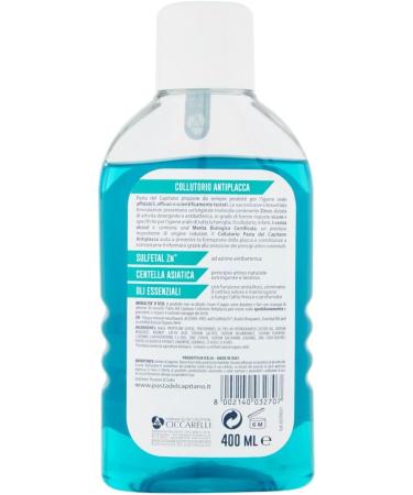 Buy 8x Pasta del Capitano Anti-Plaque Mouthwash 400ml - Enhance Oral Hygiene + Free Beni Culinari Keychain - International Shipping Available - Buy Online on GoSupps.com