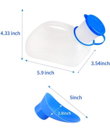 Men's Urinal Bottle - Spill-Proof Funnel for Female Urinal - 34oz Portable Travel Pee Bottle - Road Trip Essentials - Buy Online on GoSupps.com