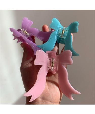 PLCPDM Butterfly Hair Claw Clip Jaw Clip Ornamentation Bow Headdress Hair Jaw Clip Hair Styling Purple - Buy Online on GoSupps.com
