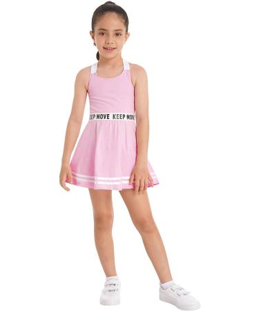 Yeahdor Girls 2-Piece Tennis Golf Dress Set with Shorts and Tank Top - Pink, Size 6 - Buy Online on GoSupps.com