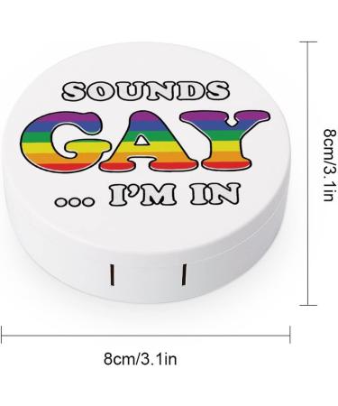 Sounds Gay I'm in Round Case For Contact Lens Kit Storage Box with Mirror Printed - Buy Online on GoSupps.com