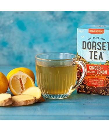 Dorset Tea Ginger & Sunshine Lemon Herbal Infusion - 80 Tea Bags, Caffeine Free - Buy Online on GoSupps.com