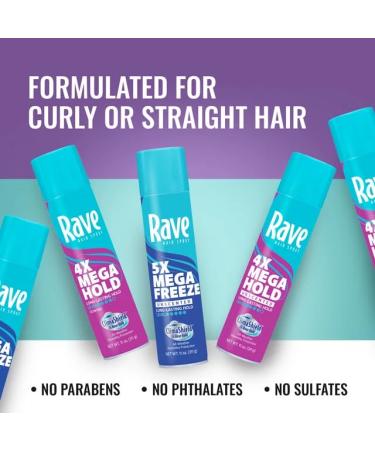 Ra ve 4X Mega Hold Hair Spray All-Weather Protection with Vitamin-Rich Formula 11 oz Clear. (Pack of 1) - Buy Online on GoSupps.com