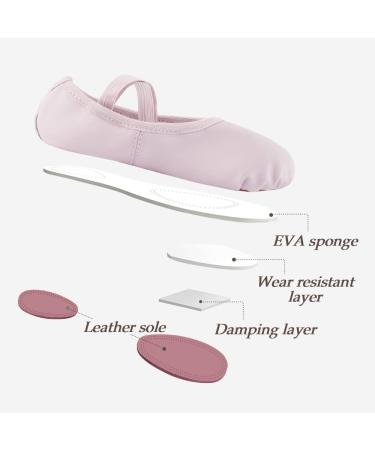 DyingSwan Toddler Ballet Shoes - Soft Leather No-Tie Ballet Slippers in Pink | Girls Dance Shoes (Sizes 7 Toddler to Women) - Buy Online on GoSupps.com