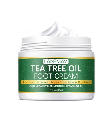 Tea Tree Oil Foot Cream for Cracked, Rough, Dead & Dry Skin, Intensive Moisturizes & Softens Skin With Aloe Vera, Cracked Heel Feet Foot Balm Skin Care Moisturizing Lotion for Men and Women