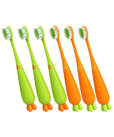 Frcolor 6st Carrow toothbrush soft children's toothbrush Tool for oral hygiene character toothbrush training pet toothbrush cleaning brush travel tpr manual