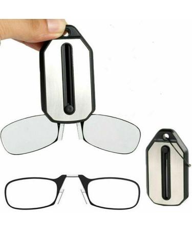 MoguGo Keychain Reading Glasses - Foldable Mini Nose Clip Strength 2.50 Unisex Compact Case - International Shipping Available - Buy Online on GoSupps.com