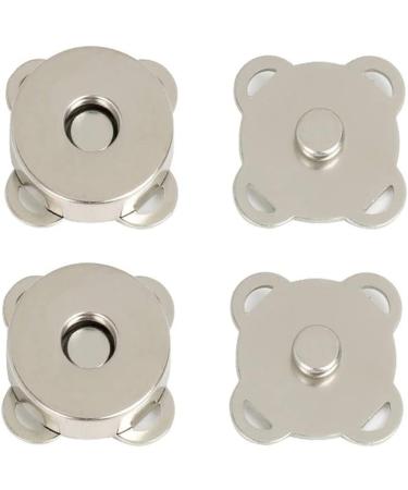Magnetic Snaps Buttons Plum Magnetic Snap Closures for Purses Bags Clothes Handbags Scrapbooking,Magnetic Purse Closure Fasteners,Sewing on Magnetic Snaps for DIY Craft (15mm) (Silver)