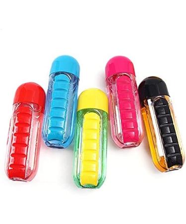 Buy Lucky Bamboo 2 in 1 Daily Medicine Box & Sports Water Bottle - 7 Days Pill Organizer (Yellow) for International Shipping - Buy Online on GoSupps.com