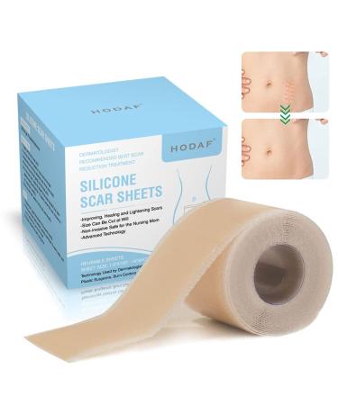 Say Goodbye to Scars with Medical Grade Silicone Scar Sheets Roll Soft Easy-Tear & Reusable for All Skin Types - Painless Acne Scar Removal Strip for C-Section Acne Keloid Surgery Burn & More