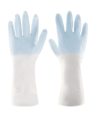 Sibba Long Rubber Gloves - 1 Pair, Waterproof, Non-Slip, Reusable for Cleaning, Dishwashing, Kitchen - Blue - Buy Online on GoSupps.com