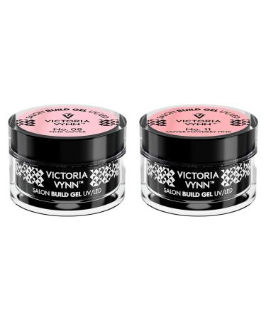 Generisch Victoria Vynn 2 x UV/LED Pink 50ml Stable Milky Nail Gel for Modelling and Design Ideal for Single Phase Nails