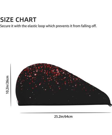 Microfiber Hair Drying Cap - Red Glitter Soft Absorbent Towel for Quick Drying Curly Long & Thick Hair - Buy Online on GoSupps.com