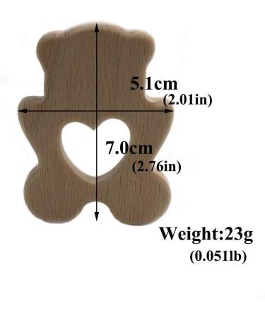 Wendysun 10pcs Cartoon Wood Teether - Natural Animal Bear Shape Baby Teething Toy - Buy Online on GoSupps.com