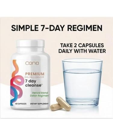 7 Day Advanced Colon Cleanse Prebiotics & Natural Herbs Supports Detox & Gut Flora for Women & Men with Cascara Sagrada Black Walnut Hulls & Black Cohosh 60 Capsules 1-2 Daily | 7 Day Cleanse - Buy Online on GoSupps.com