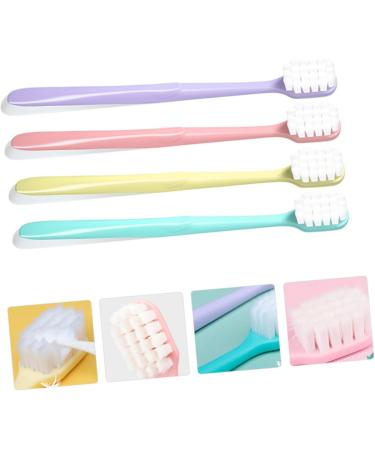 Sewoart 4-Piece Soft Cotton Toothbrush Set - Extra Soft Adult Toothbrushes with Quadratic Hole PP Handle - Ideal for Gentle Oral Care - Buy Online on GoSupps.com