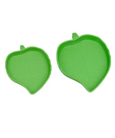 ANZONGYI 2 Pieces Leaf Shape Reptile Food Bowls Food Feeding and Water Dish Plate Used for Tortoise Corn Snake Crawl Pet Drinking and Eating
