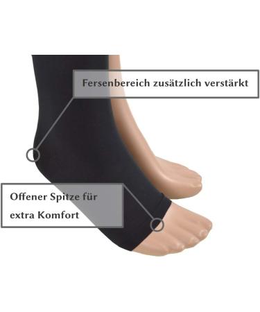 Shop Assistica Medical Compression Stockings 23-32 mmHg - Open Tip Support Stockings for Men & Women Large Black AG Replacement with Silicone Tape - Buy Online on GoSupps.com