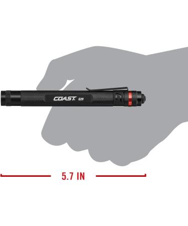 Coast G20 Inspection Beam LED Penlight - Adjustable Pocket Clip, 54 Lumens, Black - 1 Pack - Buy Online on GoSupps.com