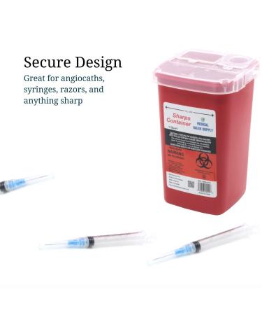1 Quart Sharps Disposal Container (Pack of 3) - Home & Professional Use - Approved Medical Sales Supply - Buy Online on GoSupps.com