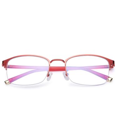 Lanomi progressive multifocal reading glasses blue light filter varifocal glasses women men men semi -frame rectangle reading help uv400 protection anti -fatigue glasses with starch red frame red arm 1.5 dioptria