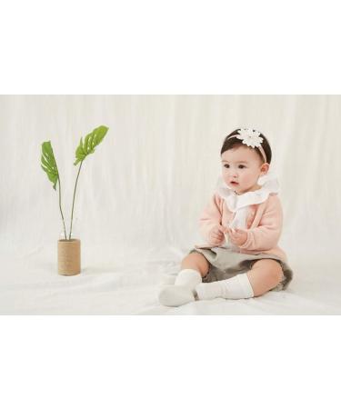 Girls Lace Flower Headbands - Soft Stretch Hair Accessories (2 Pack Pink & White) - Buy Online on GoSupps.com