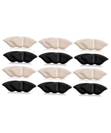 TENDYCOCO 12 Pairs High Heels Half Pad Heel Pads for Shoes That are Too Big Shoe Gummies for Heels Heel Cushion Grips High Heel Pads Self-Adhesive Pad Foam Women's Thicken Assorted Colorx3pcs 9.9X4.3CMx3pcs