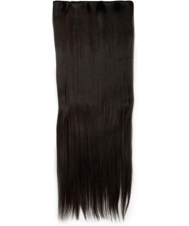 3/4 Full Head Clips in on Synthetic Hair Extensions Hairpieces with 5 Clips Half Head Ombre Long Straight 26 Inches Dark Brown 26"-Straight Dark Brown - Buy Online on GoSupps.com
