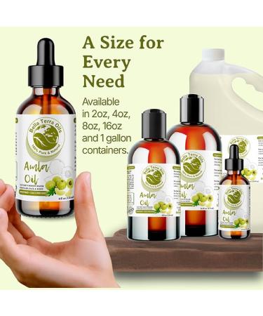 Bella Terra Oils - Organic Amla Oil 8 oz - Harvested from Bitter Organic Amlas Famed for its Vitamin C&E & Omega-6&9 Cold-Pressed Elixir for Skin 8 Fl Oz (Pack of 1) - Buy Online on GoSupps.com