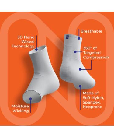 NanoSocks Compression Socks (1 Pair) - Best Ankle Brace for Neuropathy, Plantar Fasciitis - Toeless Design for Diabetic Foot Nerve Pain Relief - Medium Black - Buy Online on GoSupps.com